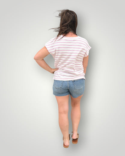 Lilac Stripe Terry Tee