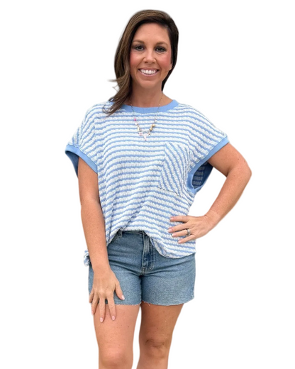 Keyhole Stripe Tee