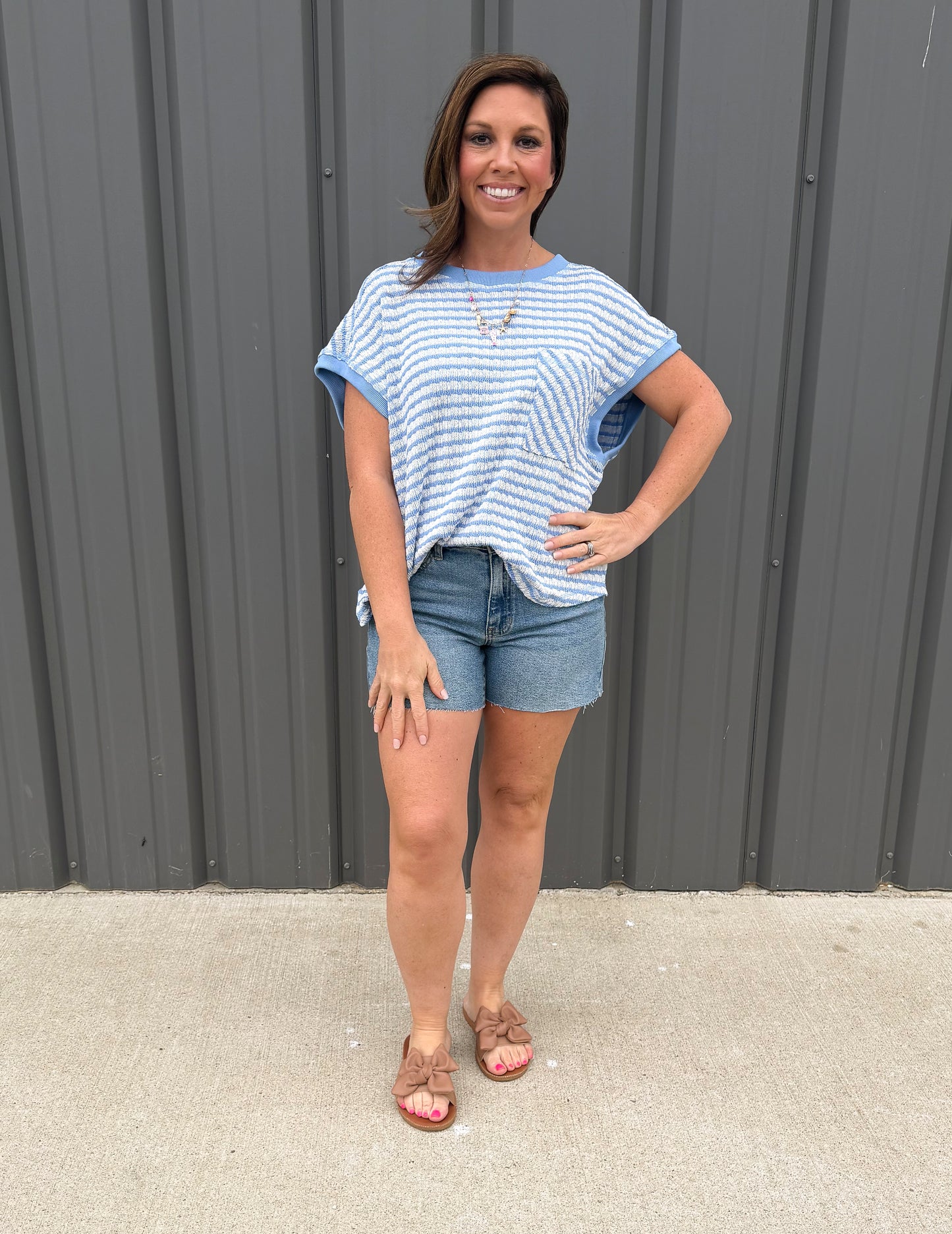 Keyhole Stripe Tee