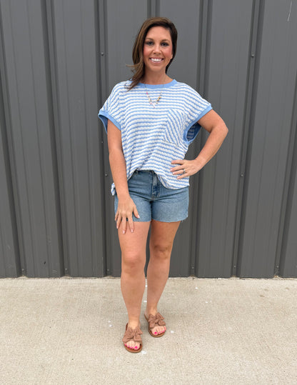 Keyhole Stripe Tee
