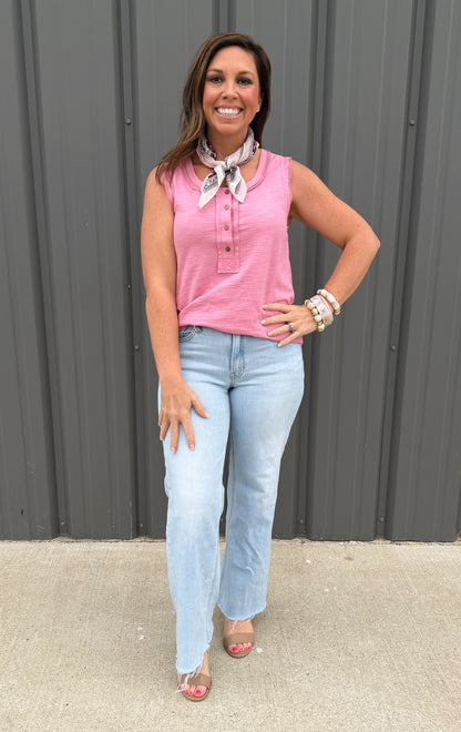 Rosy Soft Edge Henley Tank