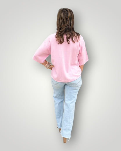 Sweet Peony Crop Button Up