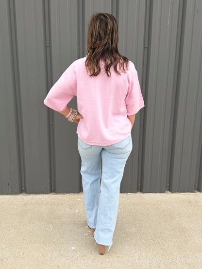 Sweet Peony Crop Button Up