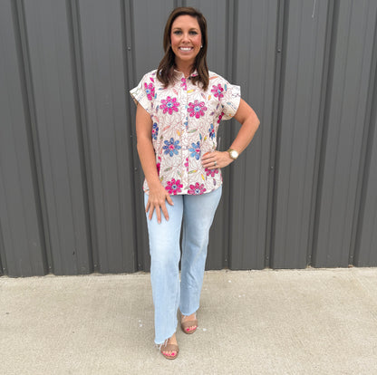 Wildflower Pop Embroidered Blouse