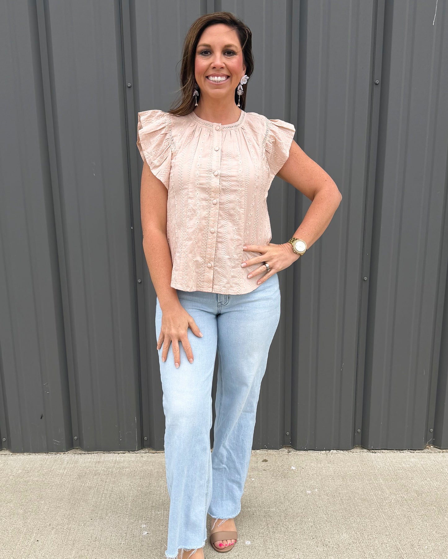 Blush Bloom Ruffle Top
