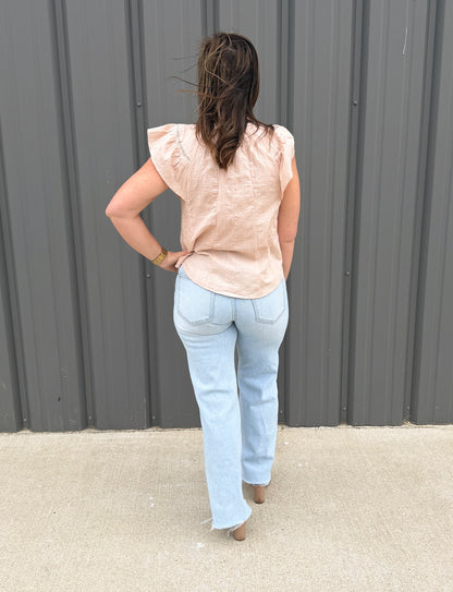 Blush Bloom Ruffle Top
