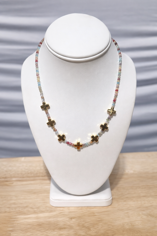 Sunday Faith Beaded Cross Necklace