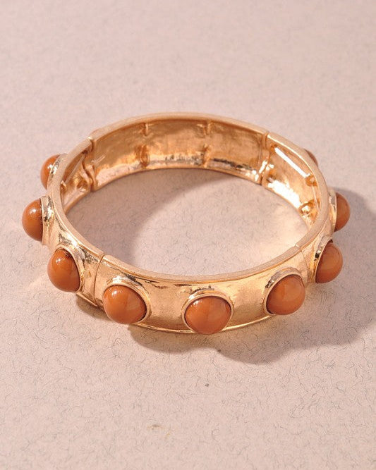 The Camille Pearl Bangle - Mocha