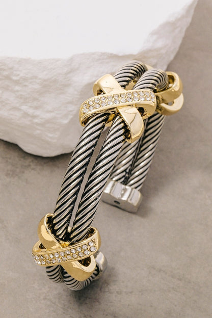 Layered Luxe Cable Cuff Bracelet