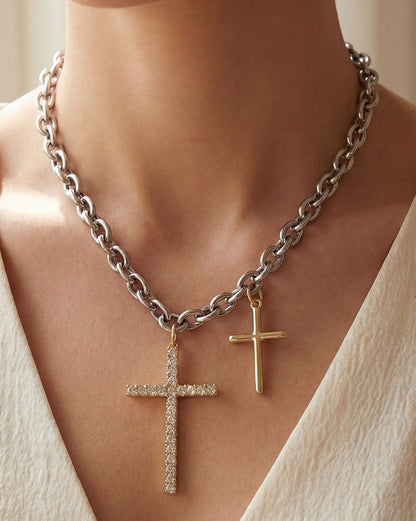 Layered Faith Chain Necklace