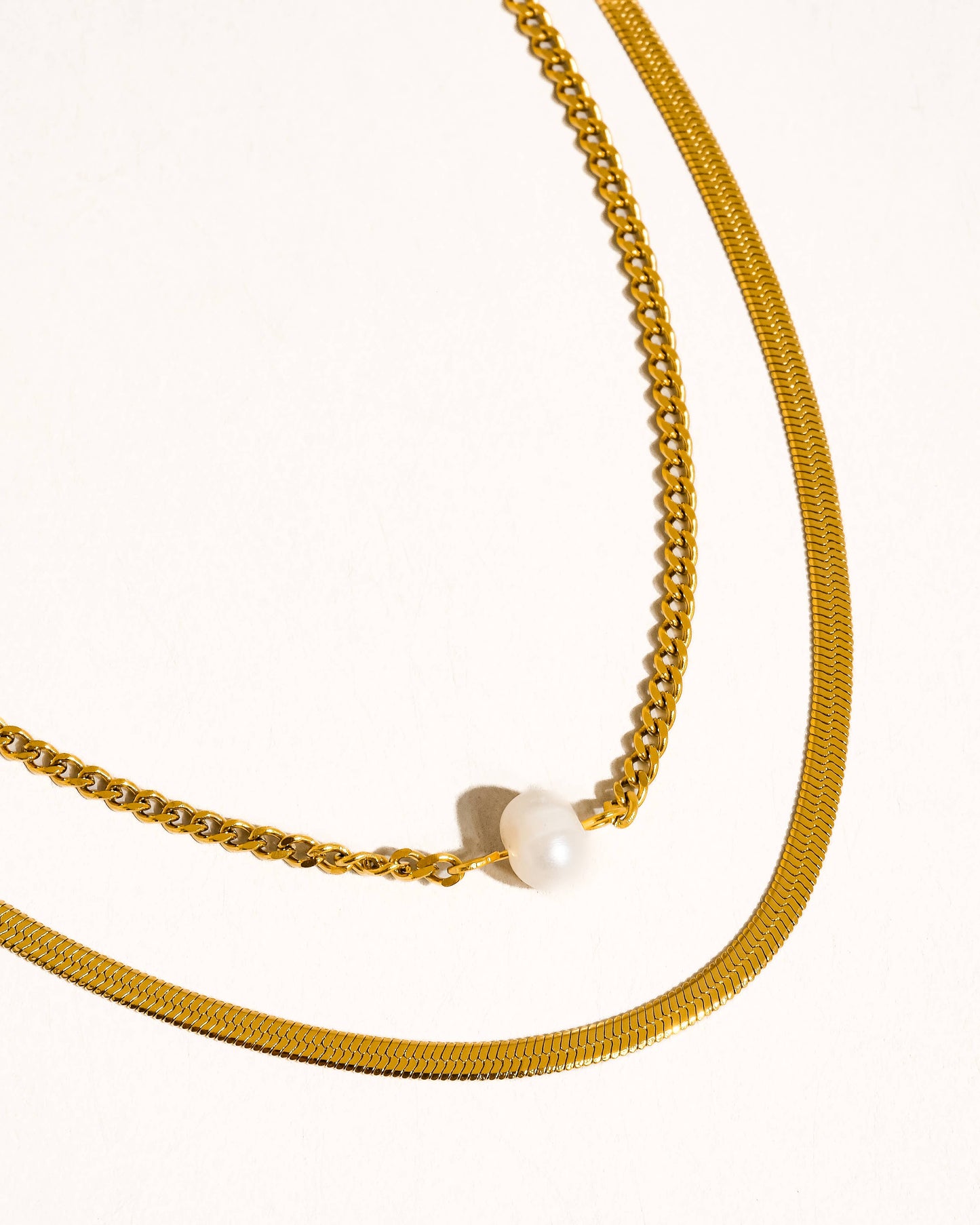 Golden Pearl Layers Necklace