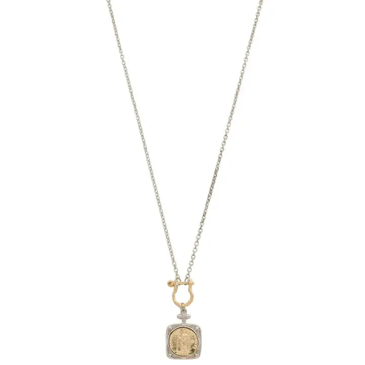 Gilded Frame Medallion Necklace