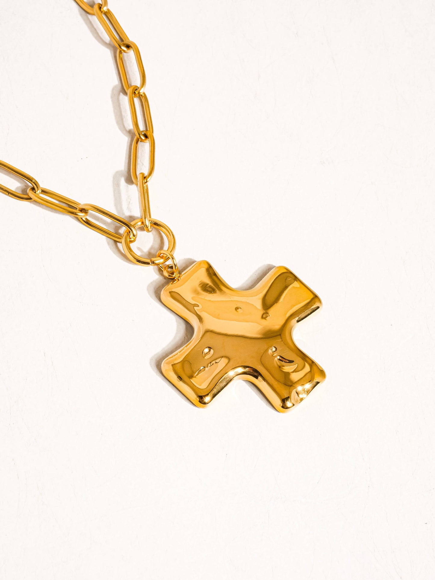 Golden Ember Cross Necklace