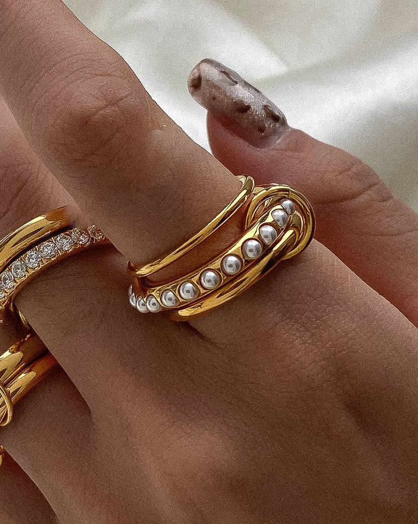 Gilded Glow Stacker Ring