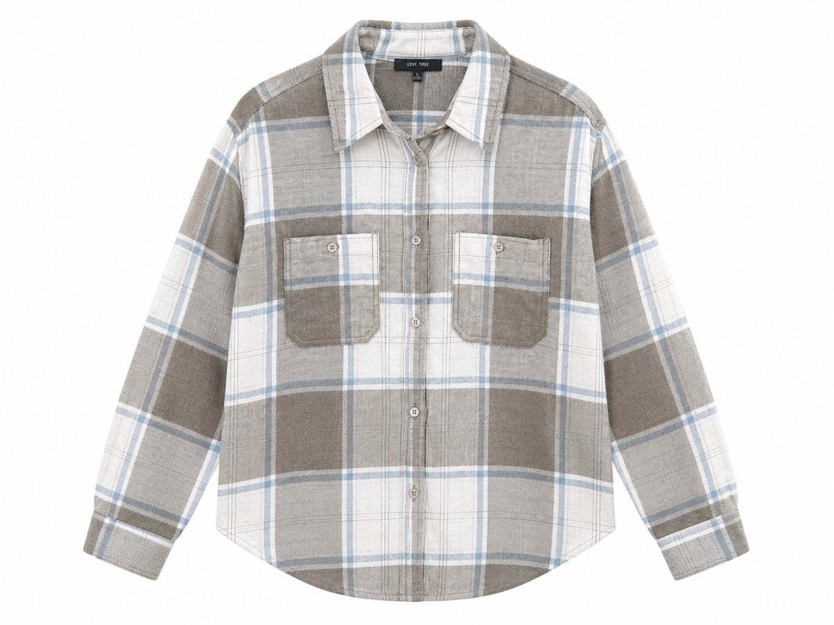 Scenic Route Plaid Shirt - Brown
