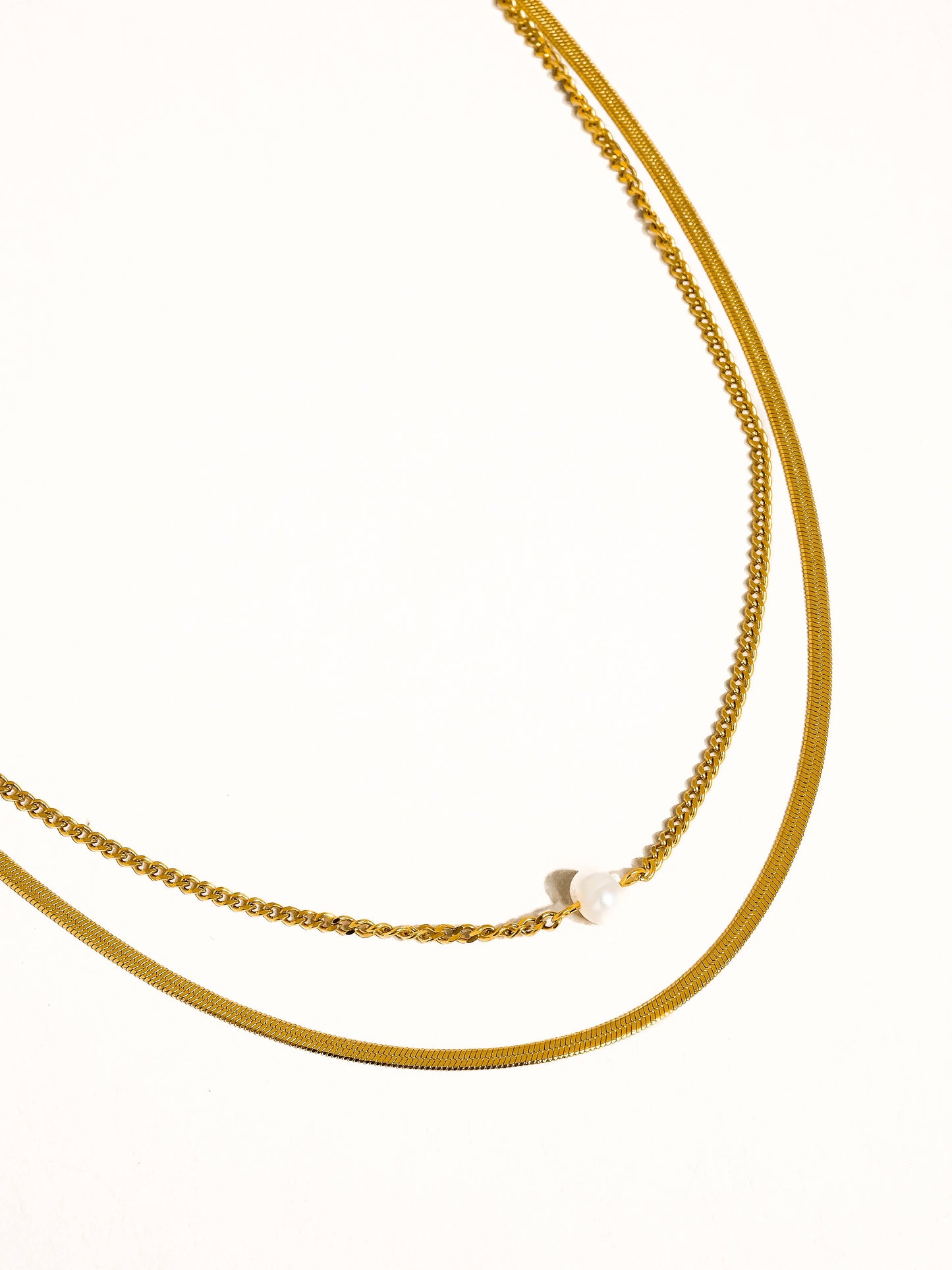 Golden Pearl Layers Necklace