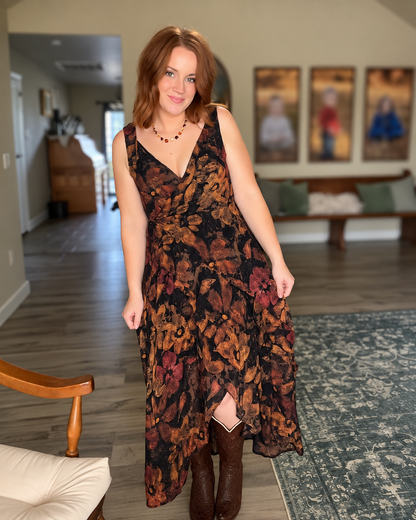 Ember Bloom Midi Dress