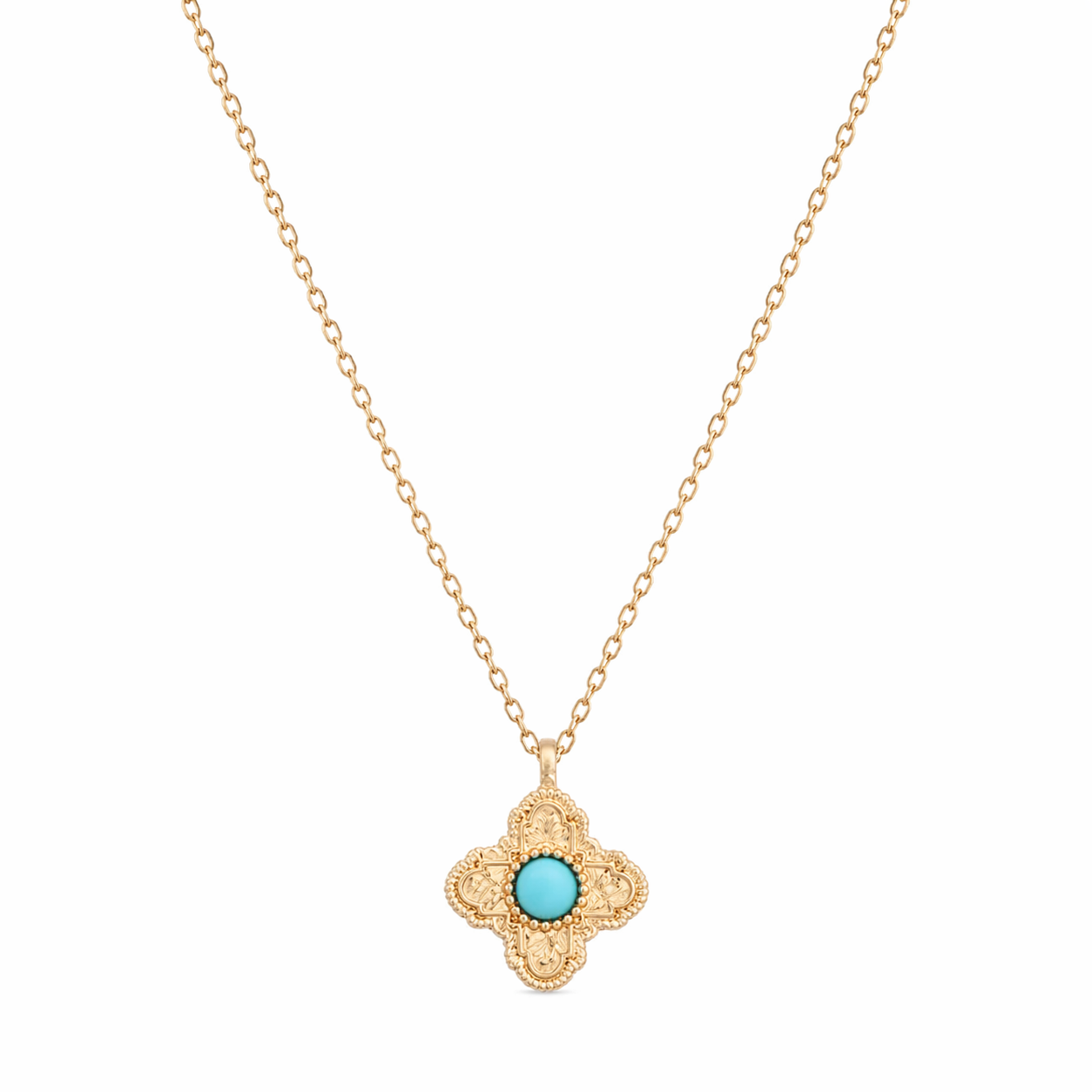 The Turquoise Fleur Pendant Necklace