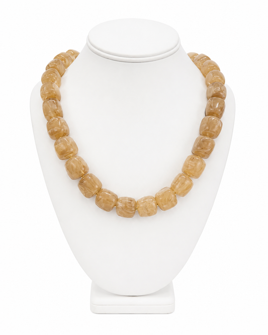 Caramel Cloud Beaded Necklace