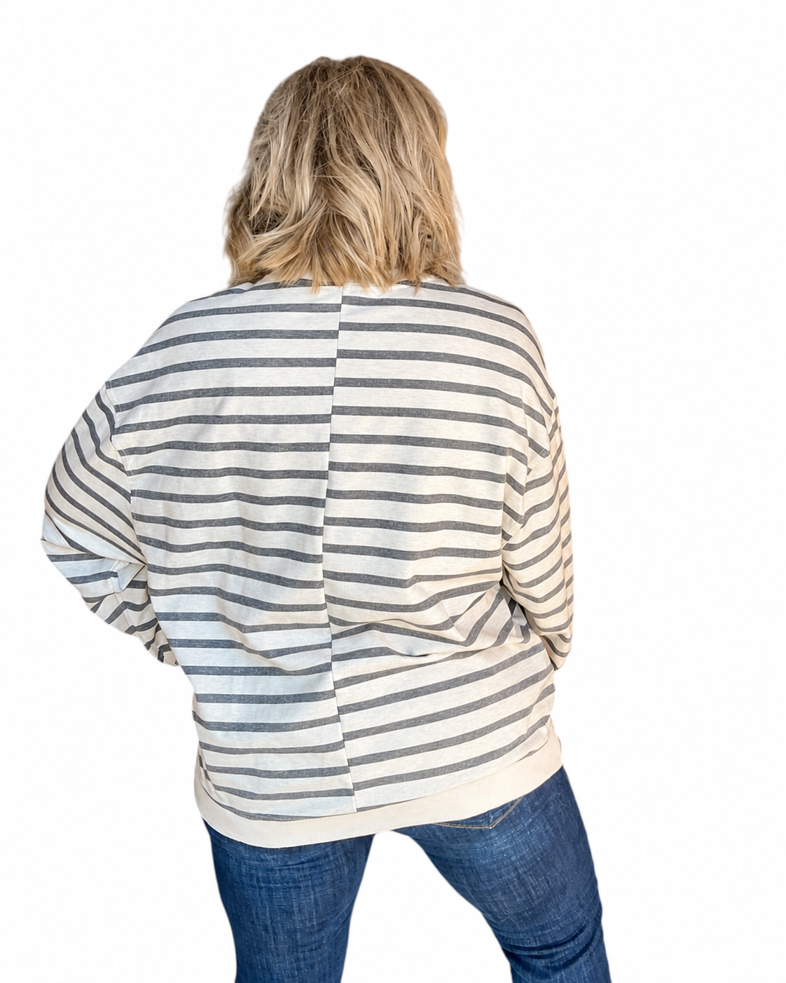 Line Up Long Sleeve Pullover - Grey