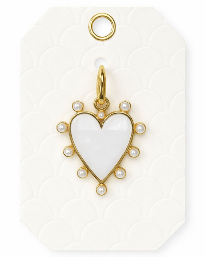 Pearl Heart Frame Charm