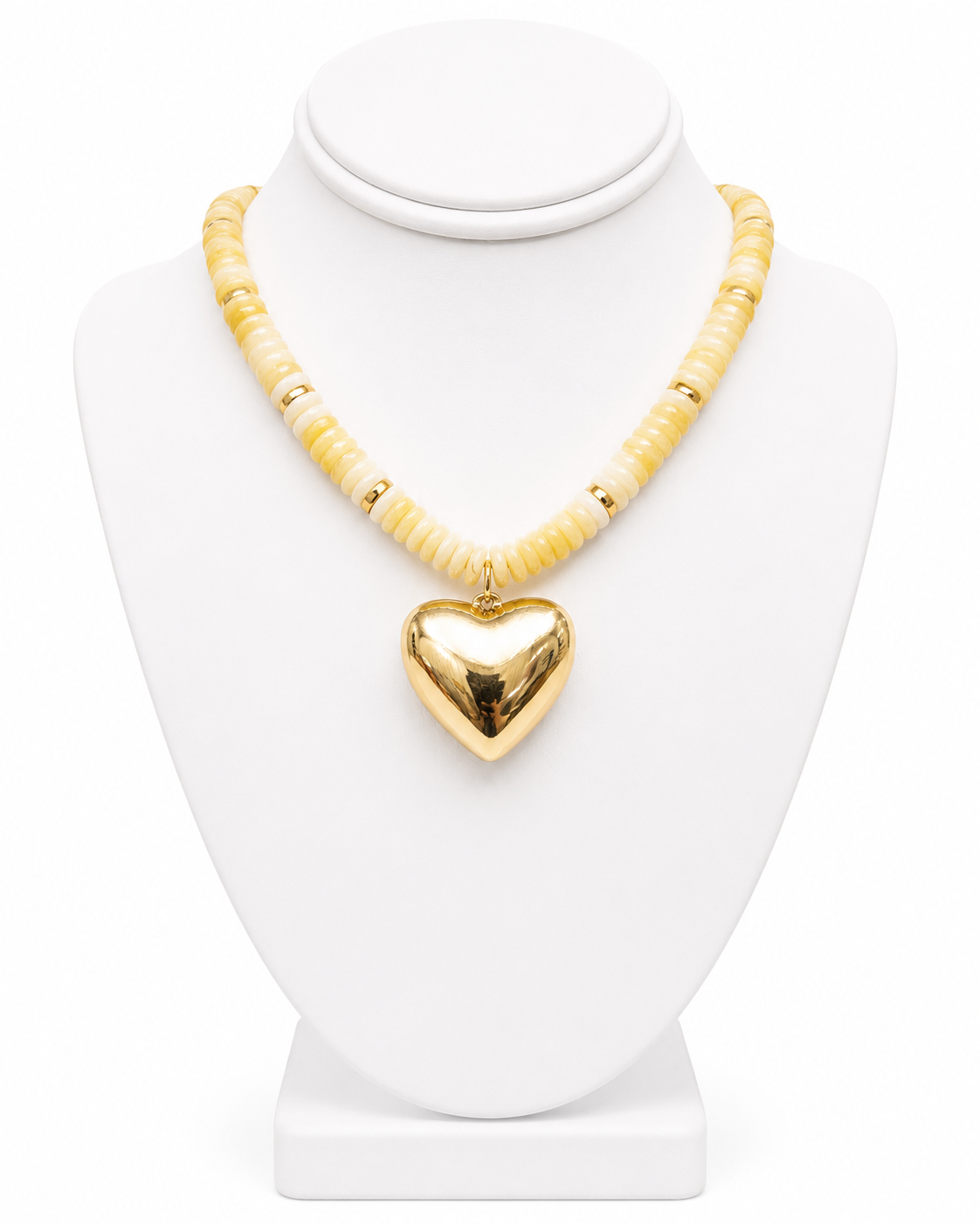Golden Heart Beaded Necklace