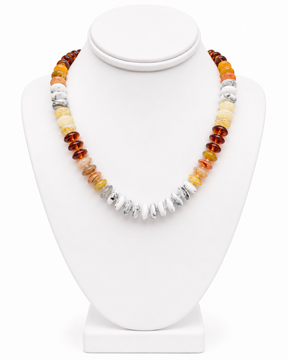 Marbled Resin Beaded Necklace