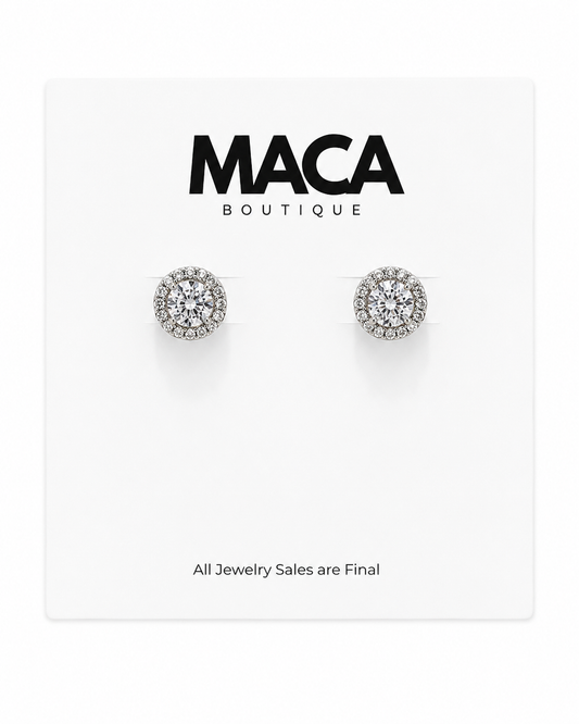 Radiant Halo Stud Earrings