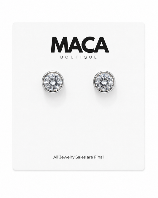 Timeless Bezel Stud Earrings