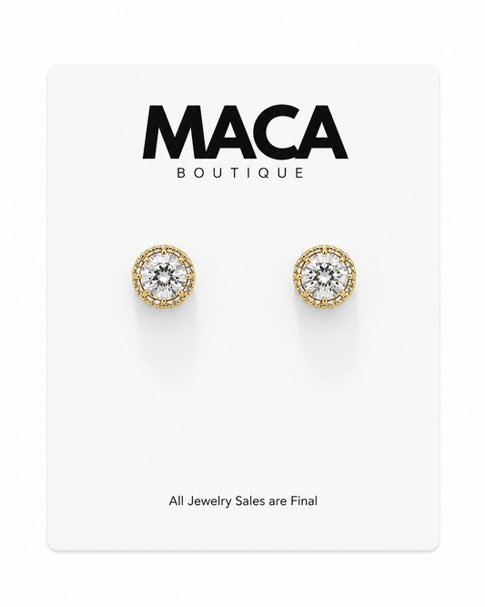 Vintage Halo Stud Earrings