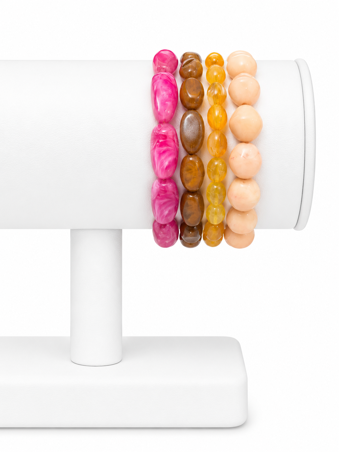 Peach Bellini Beaded Bracelet Set