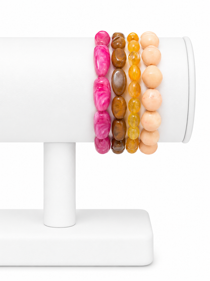Peach Bellini Beaded Bracelet Set