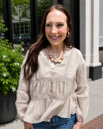 Sand Ruffle Top