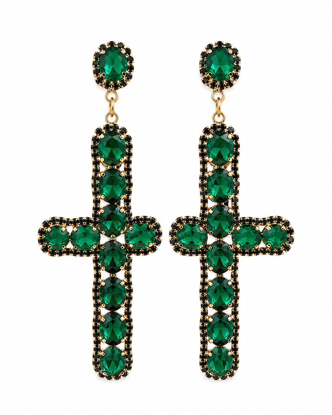Emerald Faith Statement Earrings