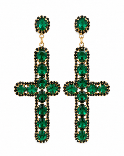 Emerald Faith Statement Earrings