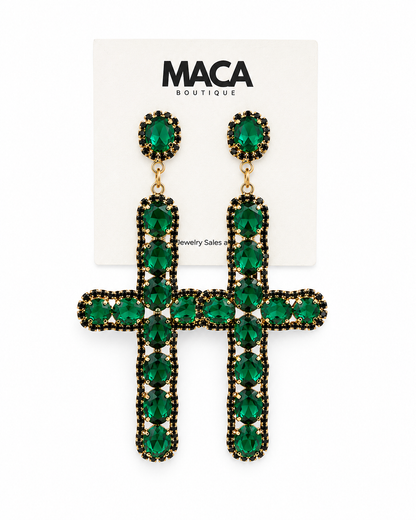 Emerald Faith Statement Earrings