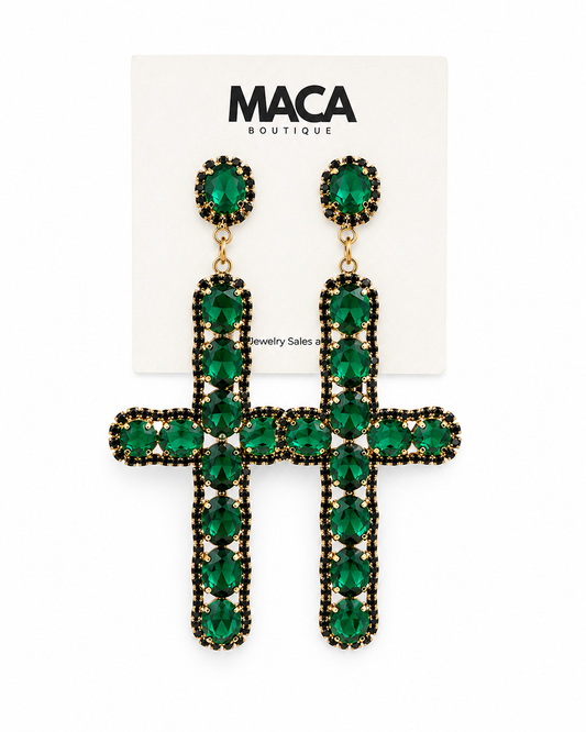 Emerald Faith Statement Earrings