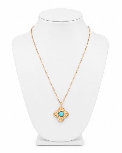 The Turquoise Fleur Pendant Necklace