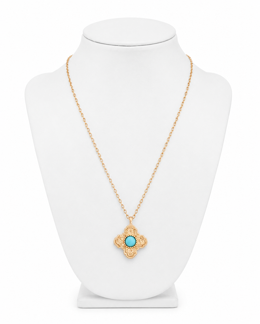 The Turquoise Fleur Pendant Necklace