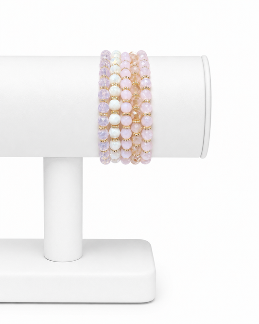 Polished Petal Bracelet Stack