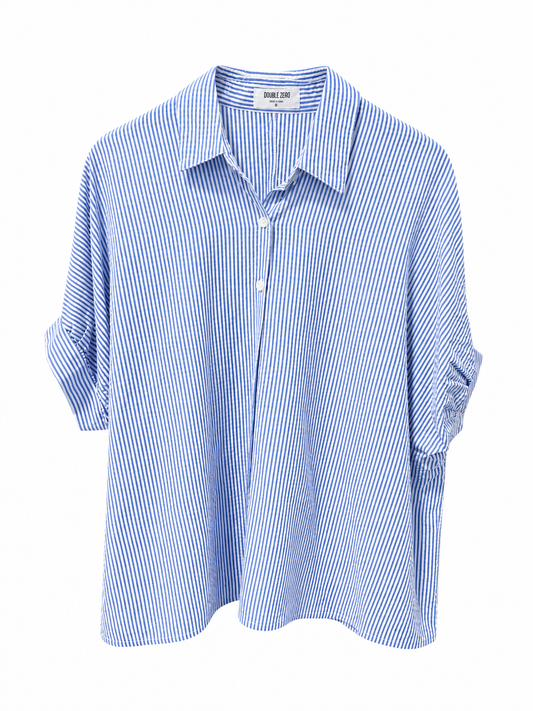 Coastal Stripe Button Top - Blue