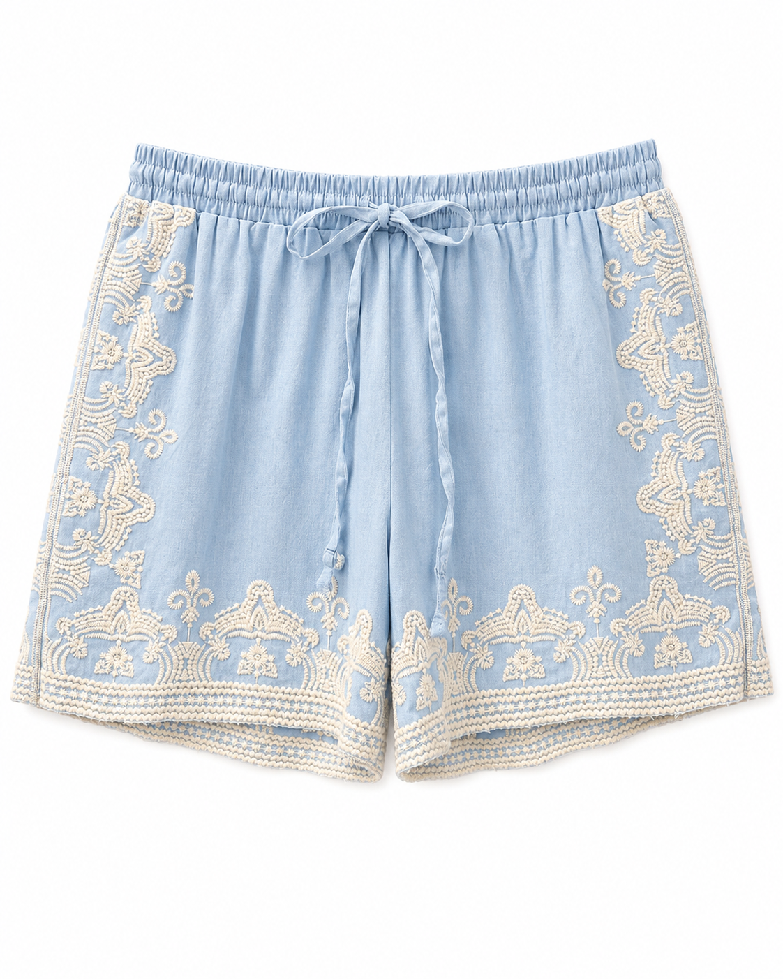 Bluebell Breeze Embroidered Shorts