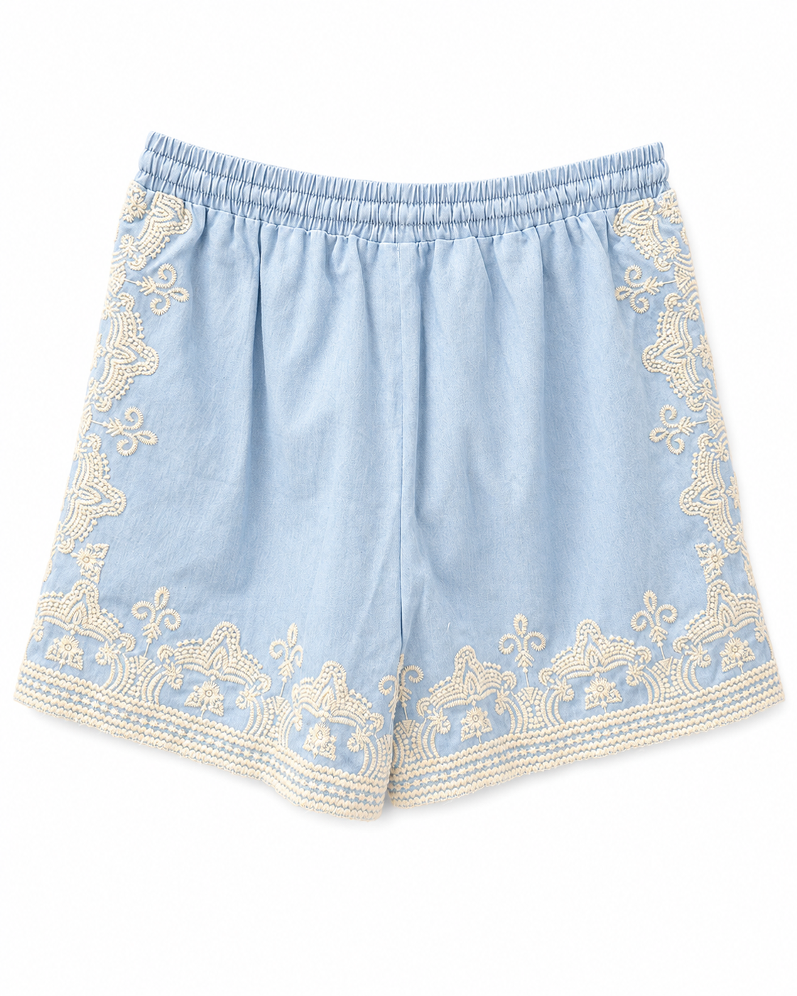 Bluebell Breeze Embroidered Shorts
