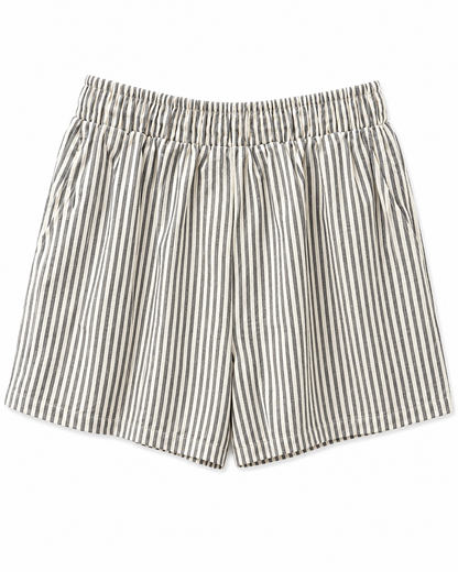 The Stripe Drawstring Short - Black