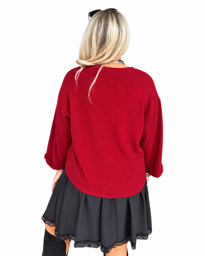 Morgan Lightweight Sweater - Burgundy