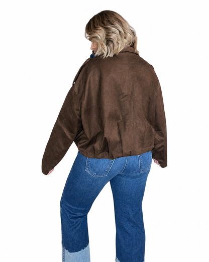 Espresso Yourself Faux Suede Jacket