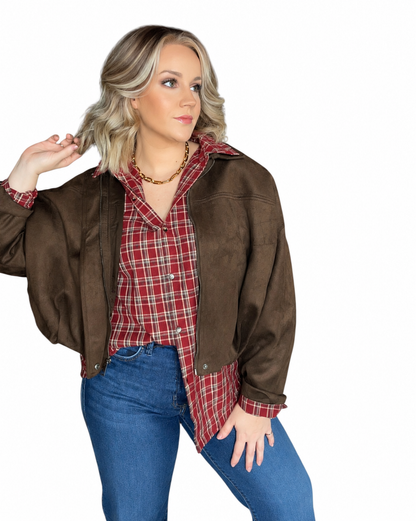 Espresso Yourself Faux Suede Jacket