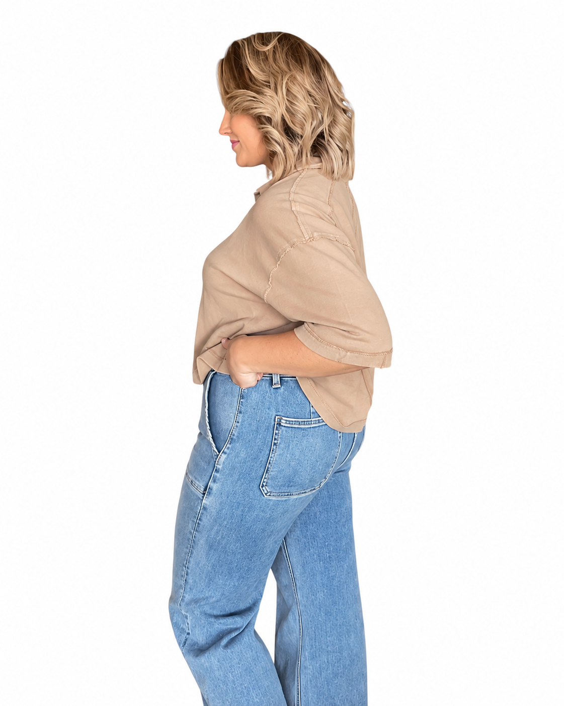 Easy Hour Polo Top - Dark Taupe