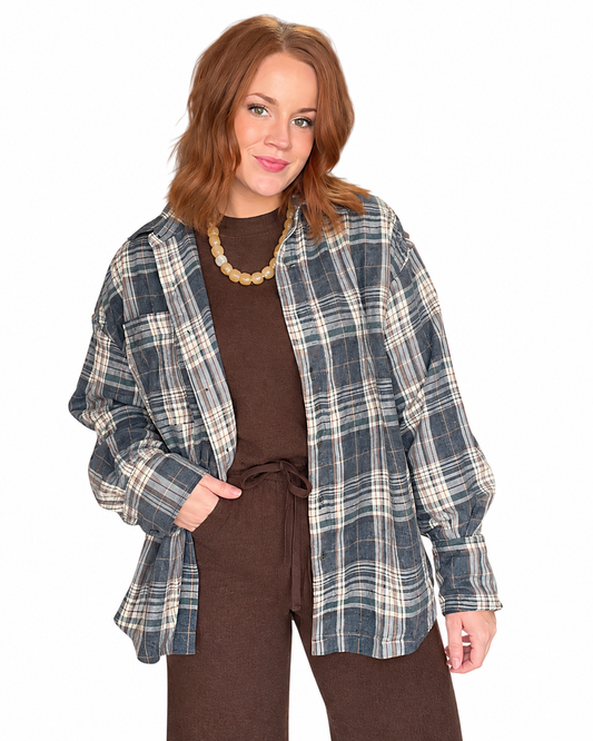 Well Plaid Button Down - Blue