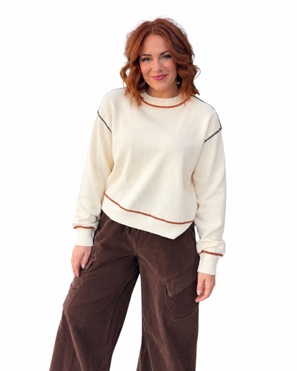 On the Edge Cream Sweater